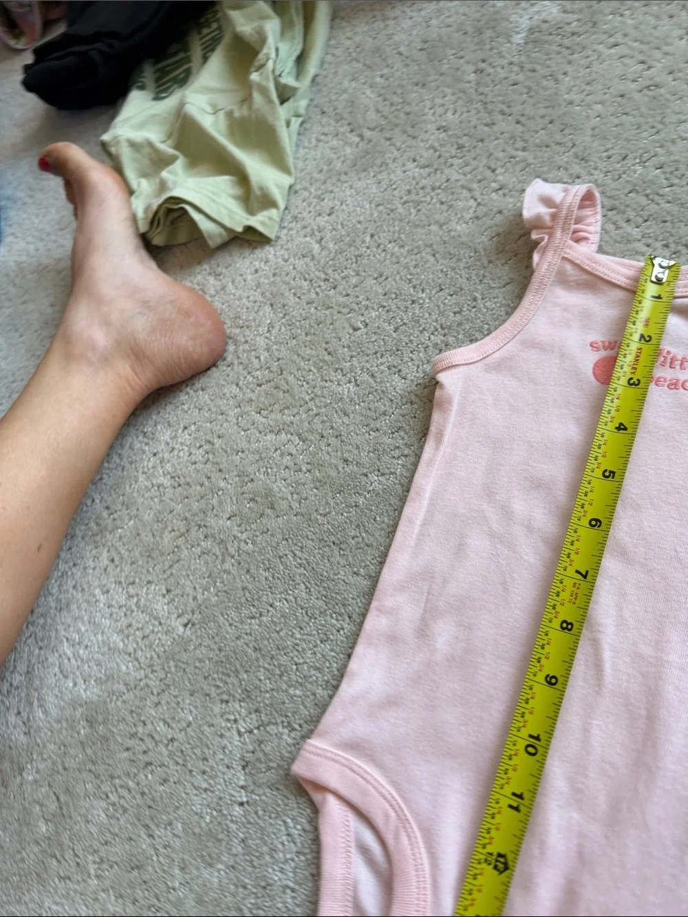 Carter's Light Pink Ruffle-Strap 'Sweet Little Peach' One-Piece Bodysuit